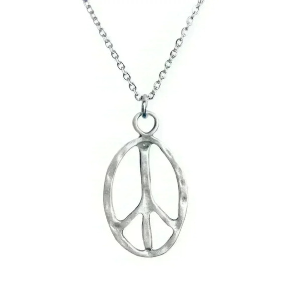Peace sign necklace hippie accessories hippie jewelry for women stainless steel - Picture 2 of 8